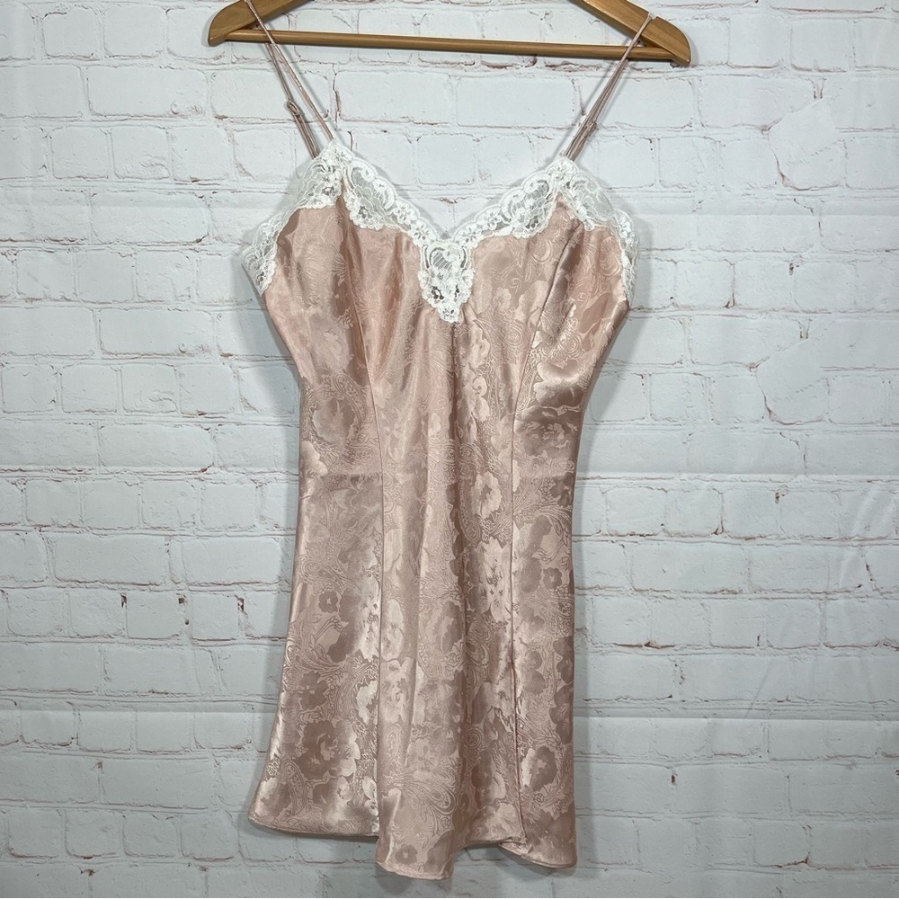 Cacique Lingerie Babydoll Lace Pink Floral Sexy Nightie Size Small